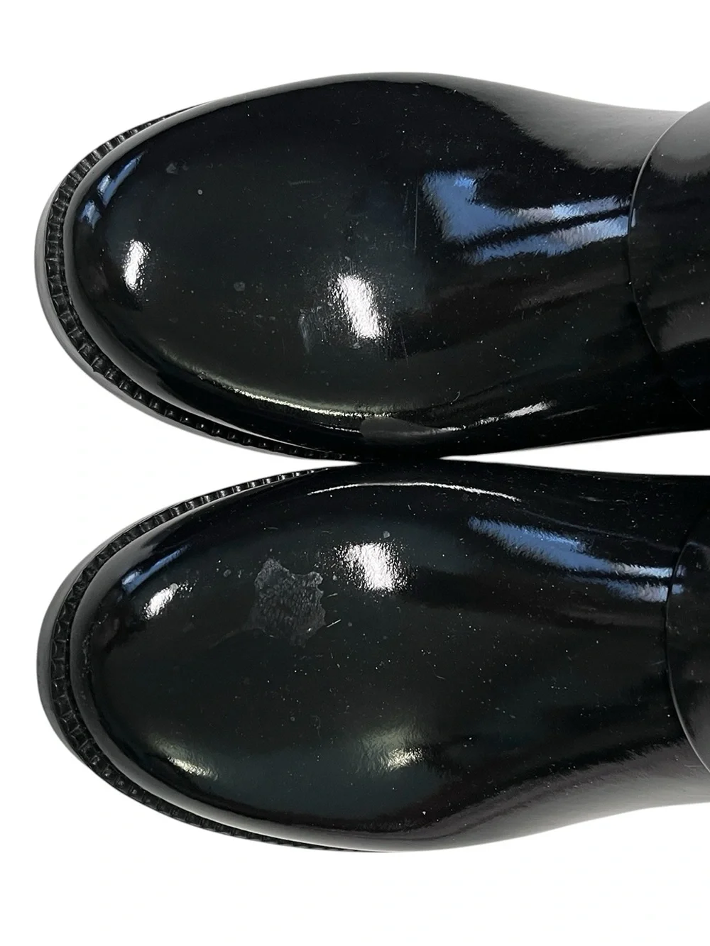 MICHAEL KORS Fulton Rubber Slip-On Rain Boots Booties Glossy Black Silver Logo 8
